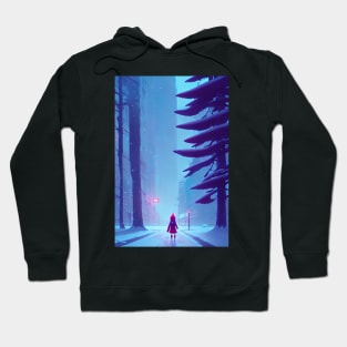 Anime Girl Snowy City Christmas Landscape Hoodie